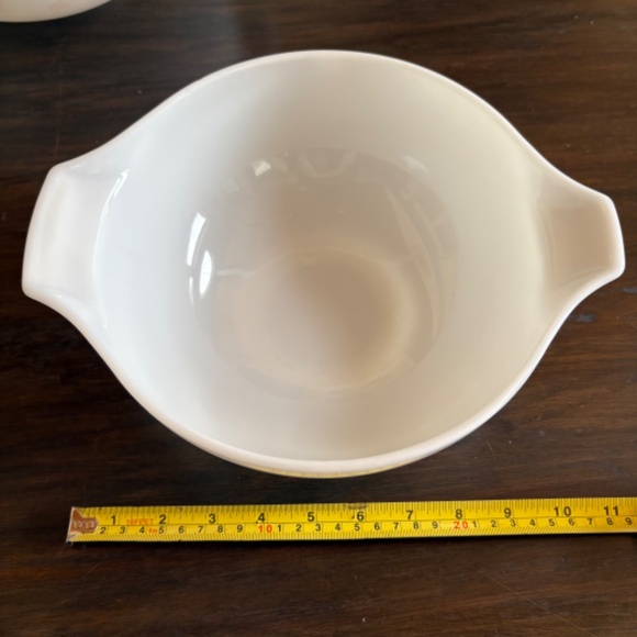 4 vintage Pyrex gooseberry Cinderella bowls 1950s 441 442 443 444  (faded) - Picture 6 of 16